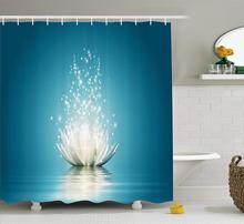 Lotus Shower Curtain by Magic Lotus with Bright Reflections Zen Life Spiritual Meditation Yoga Print Fabric Bathroom Decor Set 2024 - buy cheap