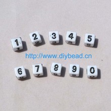 100pcs/lot DIY fashion jewelry Accessory,Acrylic Sugar Beads,7MM Square Shape Digital Beads,White and Black Color 2024 - buy cheap