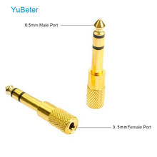 Кабель-адаптер YuBeter Mini AUX 6,5 мм с разъемом 3,5 мм для наушников, микрофона, аудио конвертора 2024 - купить недорого