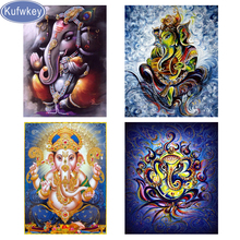 Kufwkey Square Rhinestone,ganesha Diamond Painting Cross Stitch Indian Buddha Diamond Embroidery religious,diamond Mosaic crafts 2024 - buy cheap