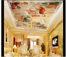 Пользовательские фото обои 3d потолочные фрески гостиная спальня лобби Европейский ангел потолок Зенит, фрески на потолке обои 2024 - купить недорого
