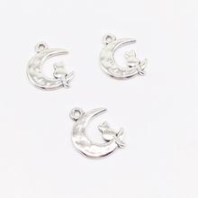 15 pcs moon cat charms Pendants fit DIY handmade necklace earring bracelet charms Jewelry Making 2024 - buy cheap