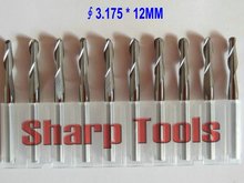 10 pcs 3.175*12MM 2 Flutes Ball Nose End Milling Cutters, CNC Engraving Tools, Carbide Router Bits for 3D Relief,Carving Machine 2024 - buy cheap