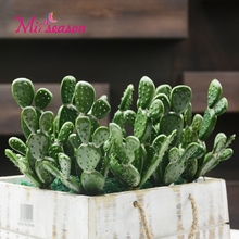 Artificial Cactus Succulents Fake Plastic Opuntia Green Desert Plants Flower Potted Arrangement Home Garden Decoration Plants 2024 - buy cheap