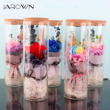 Вечный цветок JAROWN, бутылочка для желаний, мыло, роза, красочная светящаяся креативная стеклянная бутылка, рождественский подарок, украшение для свадебной вечеринки 2024 - купить недорого