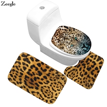 Zeegle tapete de banheiro com estampa de leopardo, 3 tamanhos de espuma de memória, antiderrapante, tapete absorvente para banheiro 2024 - compre barato