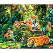 5D DIY Diamond Embroidery Animal Forest tiger Full Square/round Diamond Painting Cross Stitch Rhinestone Mosaic Sale Home Decor 2024 - buy cheap