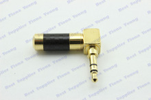 50 pcs\lot Right Angle 3.5mm 3 Tracks Stereo Audio Male Plug Adapter Solder Brass Carbon Fiber Connector 2024 - buy cheap