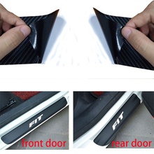 For Honda FIT Carbon Fiber Vinyl Sticker Car Door Sill Protector Scuff Plate  Car Accessories 2024 - buy cheap