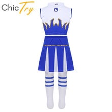 ChicTry/детские танцевальные костюмы в стиле хип-хоп и Джаз для подростков; Комплект для девочек; укороченный топ с юбкой; детский уличный костюм черлидера для танцев 2024 - купить недорого