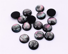 30pcs/lot 12mm New Fashion Black Dream Colors Flat Back Resin Cabochons Cameo Jewelry Accessories Supplies 2024 - buy cheap