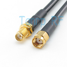 Freeshipping!  3FEET  RF Pigtail jumper coaxial cable RG58 100CM RP-SMA male plug to SMA female jack  Wholesale 2024 - buy cheap