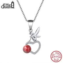Effie Queen 925 Sterling Silver Women Pendant Necklace Garnet Natural Stone AAA CZ Fairy Heart Pendant Box Chain Jewelry BN105 2024 - buy cheap