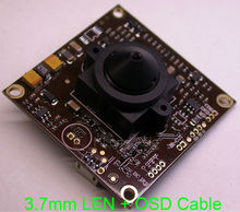 3,7 мм LEN Effio-E 1/3 "Sony CCD ICX810/811 CCD + CXD4140 модуль камеры видеонаблюдения из ДСП с кабелем OSD 2024 - купить недорого