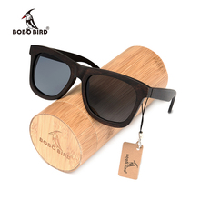 Мужские и женские солнцезащитные очки BOBO BIRD, деревянные солнцезащитные очки из черного дерева, роскошные брендовые дизайнерские поляризационные солнцезащитные очки в винтажном стиле 2024 - купить недорого