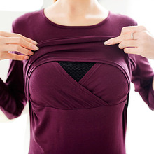 Camiseta manga comprida para maternidade, blusas para gravidez e amamentação, roupas para mulheres grávidas 2024 - compre barato