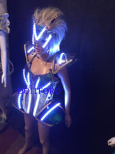 Fantasia feminina de led brilhante, dhl grátis, roupas para mulheres, trajes de led, luzes, 2024 - compre barato