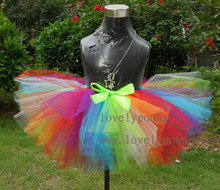 Girls Rainbow Tutu Fluffy Dance Tutu Skirt Baby Birthday Gift 2024 - buy cheap