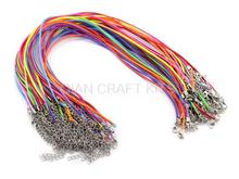 Necklaces-colar de couro artificial com fecho lagosta, várias cores, com fecho lagosta,-2mm de espessura e corrente de extensão, pacote com 100 2024 - compre barato
