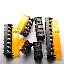 PHISCALE 5 pcs barrier terminal block with cover 9.5mm 4pin 300V 30A 2024 - buy cheap