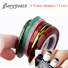 5 Pieces/lot Rolls Striping Tape Line Nail Art Decoration Sticker DIY Multicolor Nail Foil Line Manicures Sticker Tool 38 Colors 2024 - buy cheap
