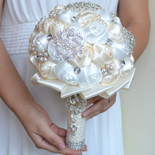 Best Price White Ivory Brooch Bouquet Wedding Bouquet de mariage Wedding Bouquets Pearl Flowers buque de noiva 2024 - buy cheap