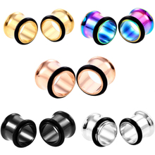 2pcs/lot Steel Single Flared Ear Flesh Tunnel and Plugs Mixed Colors Hollow Ear Gauges Expander Stretcher Piercing Body Jewelry 2024 - buy cheap