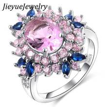 Charming Colored flower-shaped zircon ring  White  Silver Color Ring Size 6 7 8 9 10 2024 - buy cheap