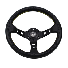 Universal Steering Wheel  Black Vertex Leather 330mm Deep Dish Embroidery Tuning Drifting Sport Racing Steering Wheel 2024 - buy cheap