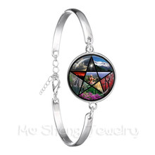 Supernatural Wickedest Pentacle Satanic Bracelet 18mm Glass Cabochon Goth Silver Plated Chain Bangle Wiccan Star Best Gifts 2024 - buy cheap