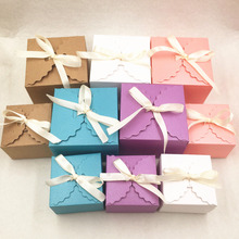 Cajas de caramelos para recuerdo de boda, papel para fiesta nupcial, color rosa, Azul, Morado, blanco y marrón, 25 unidades por lote, envío gratis 2024 - compra barato