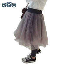 Vyu-calça legging para meninas, algodão, outono/inverno, calça de malha, tule, infantil, garotas, tutu, calças para 2 a 8 anos 2024 - compre barato