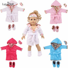 Doll Plush Hooded Nightgown Pajama Suit  43 cm Baby Doll And 18 Inch American Doll Accessories,Our Generation Best Gift For Girl 2024 - buy cheap