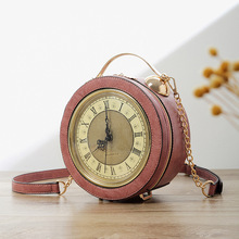 Bolsa de couro em forma de relógio fashion personalizada, curta, para moças, de ombro, bolsa mensageiro, personalizada 2024 - compre barato