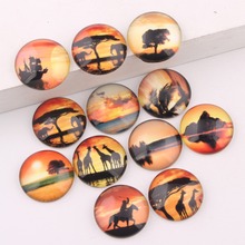 reidgaller diy mix handmade sunset giraffe trees ship photo jewelry round glass cabochons 10mm 12mm 14mm 18mm 20mm 2024 - buy cheap