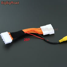 BigBigRoad Car Rear View Camera Adapter Cable 28 Pins For Toyota RAV4 RAV-4 Corolla Reiz 2014 2015 2016 2017 With RCA Connector 2024 - buy cheap