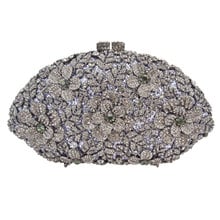 Famous Brand gray Rhinestone Clutch bag Women Wedding Bag Crystal Evening Bag Wedding Party Purse Packet Banquet Clutch   88386 2024 - buy cheap