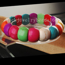Free Shipping Women Fashion Jewelry Multicolor Howlite Beads Stretch Bracelet 8" FG6066 2024 - buy cheap