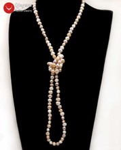 Collar Qingos de perlas naturales de moda de 40 pulgadas para mujeres con 8-9mm Multicolor barroco de agua dulce collar largo joyas nec6278 2024 - compra barato