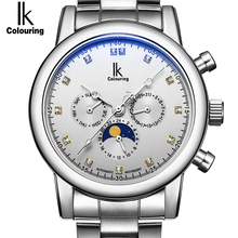 IK Colouring Mens Watches Top Brand Luxury Moon Phase Auto Date Day Automatic Mechanical Male Bracelet Watch Erkek Kol Saati 2024 - buy cheap