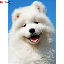 Алмазная картина Собака Вышивка крестом Алмазная вышивка Samoyed Алмазная мозаика картина из горного хрусталя картина с бриллиантами LK1 2024 - купить недорого