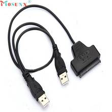 Mosunx Factory Price New USB 2.0 To SATA 7+15 Pin 22 Pin Adapter Cable for 2.5" inch Hard Disk Drive HDD J08T 2024 - buy cheap