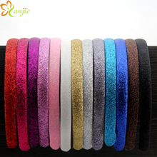 60 pçs/lote 12mm Glitter Hairbands Para Meninas E Mulheres de Cetim Plástico Não-deslizamento Glitter Faixa de Cabelo Aro Cabeça acessórios Para o cabelo 2024 - compre barato