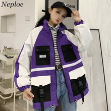 Neploe Women's Tooling Baseball Jacket 2022 New Harajuku Coat Long Sleeve Casual Hip Hop Jackets Female Fashion Streetwear 37758 2024 - buy cheap