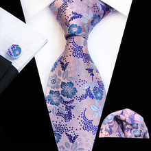 3 Pcs/Set 8cm Unique Male Formal Ties Cravat Set Elegant Floral Necktie with Hanky Cufflink 2024 - buy cheap