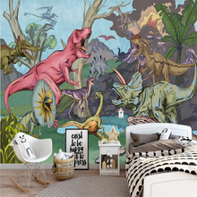 Beibehang-dinosaurio abstracto pintado a mano nórdico para habitación de niños, mural grande, papel tapiz de Seda verde, papel de pared 2024 - compra barato