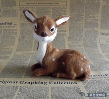 Simulation deer polyethylene&furs deer model funny gift about 14cmx8cmx12cm 2024 - buy cheap