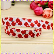 5/8 polegadas frete grátis Elastic FOE cereja impresso headband headwear faixa de cabelo diy atacado OEM H4394 2024 - compre barato