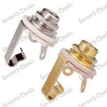 2 Pcs Brass Material /4" Mono Input Jack Plug Socket For Electric Guitar Bass output jack 6.35mm / Silver & Gold for choose 2024 - buy cheap