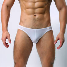 Men's panties sexy ice silk briefs men's underpants men's low waist U convex bag underwear men elastic breathable underwear 2024 - buy cheap